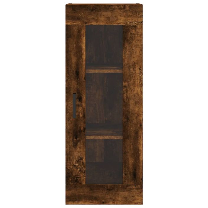 Buffet haut Chêne fumé 34,5x34x180 cm Bois d'ingénierie - Photo n°8