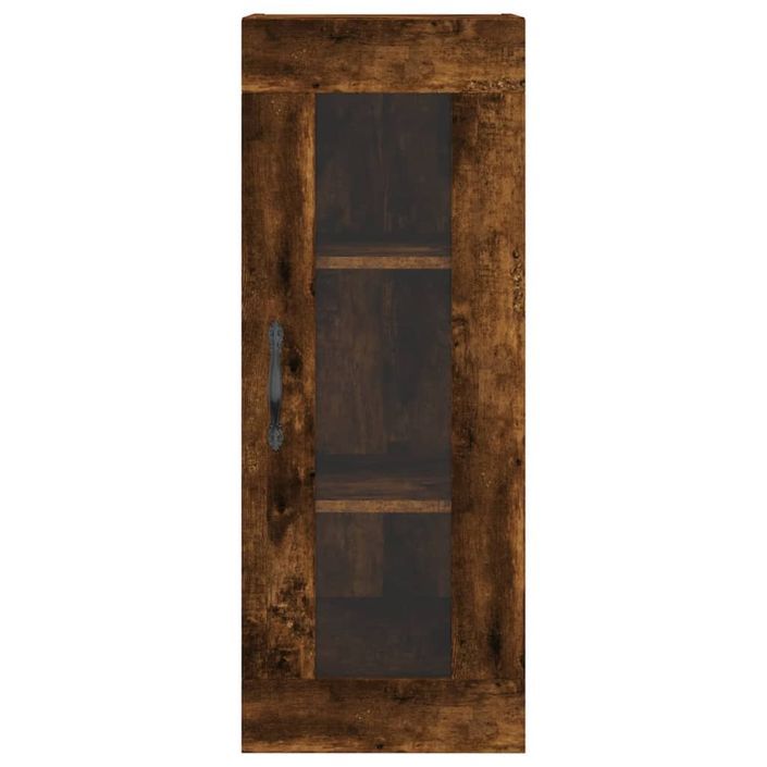 Buffet haut Chêne fumé 34,5x34x180 cm Bois d'ingénierie - Photo n°8