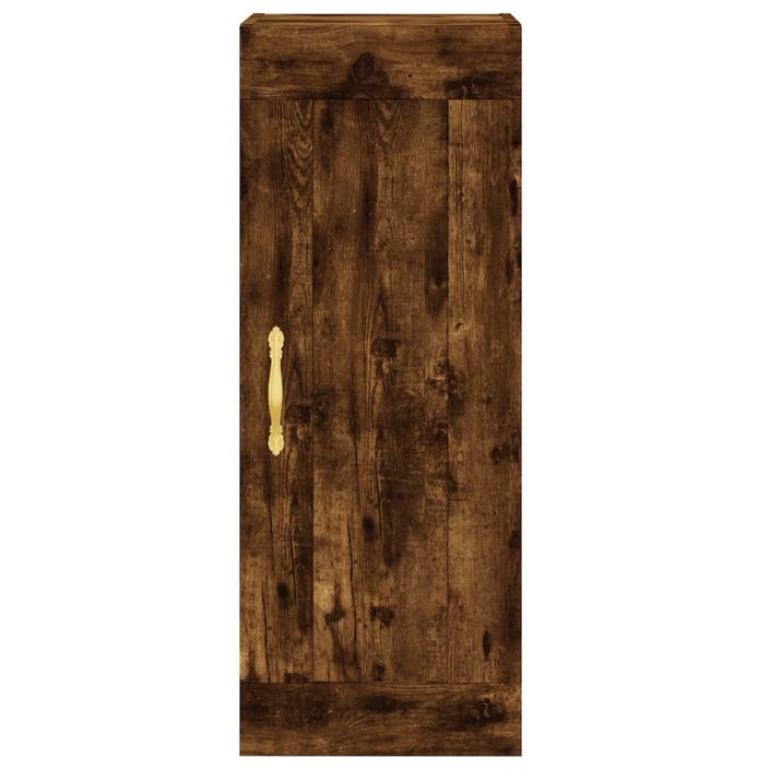 Buffet haut Chêne fumé 34,5x34x180 cm Bois d'ingénierie - Photo n°7