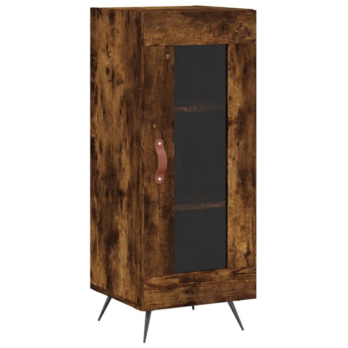 Buffet haut Chêne fumé 34,5x34x180 cm Bois d'ingénierie - Photo n°7