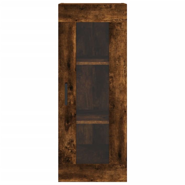 Buffet haut Chêne fumé 34,5x34x180 cm Bois d'ingénierie - Photo n°6