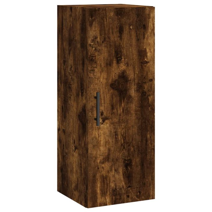 Buffet haut Chêne fumé 34,5x34x180 cm Bois d'ingénierie - Photo n°5