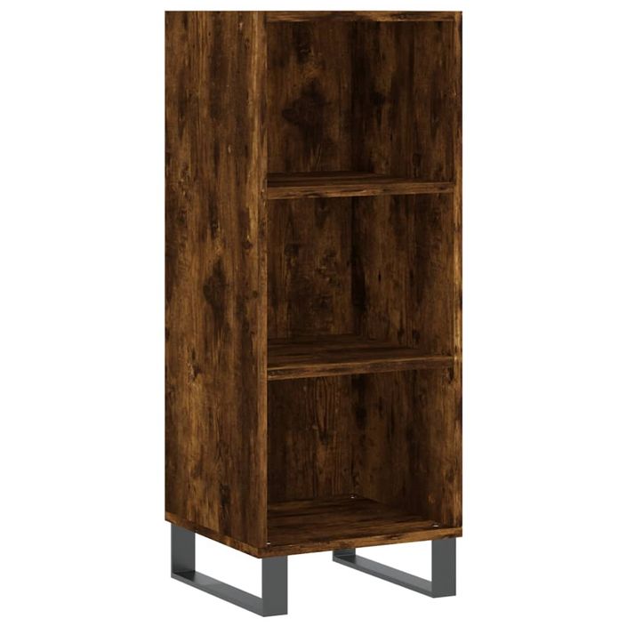 Buffet haut Chêne fumé 34,5x34x180 cm Bois d'ingénierie - Photo n°7