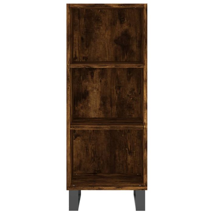 Buffet haut Chêne fumé 34,5x34x180 cm Bois d'ingénierie - Photo n°8