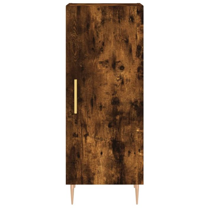 Buffet haut Chêne fumé 34,5x34x180 cm Bois d'ingénierie - Photo n°8