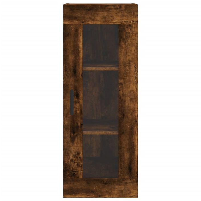 Buffet haut Chêne fumé 34,5x34x180 cm Bois d'ingénierie - Photo n°6