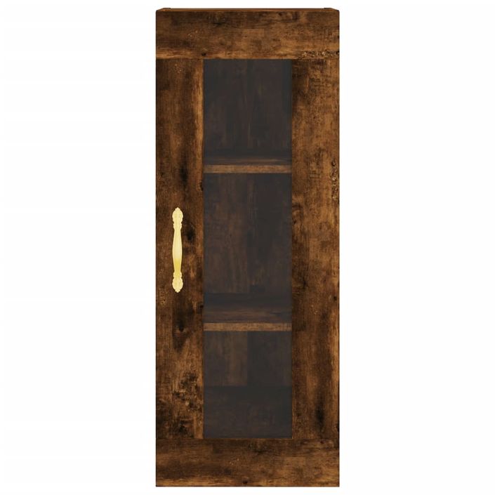 Buffet haut Chêne fumé 34,5x34x180 cm Bois d'ingénierie - Photo n°6