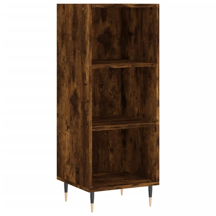 Buffet haut Chêne fumé 34,5x34x180 cm Bois d'ingénierie - Photo n°7