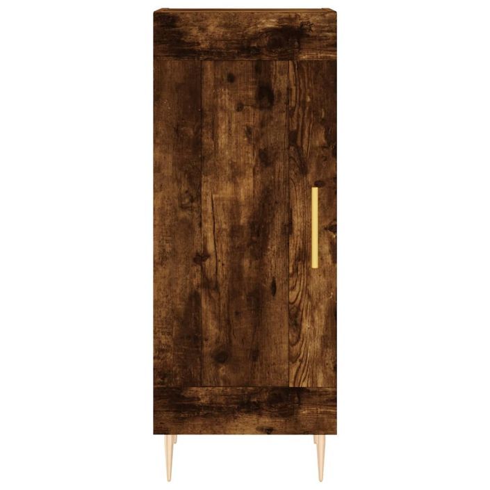 Buffet haut Chêne fumé 34,5x34x180 cm Bois d'ingénierie - Photo n°6