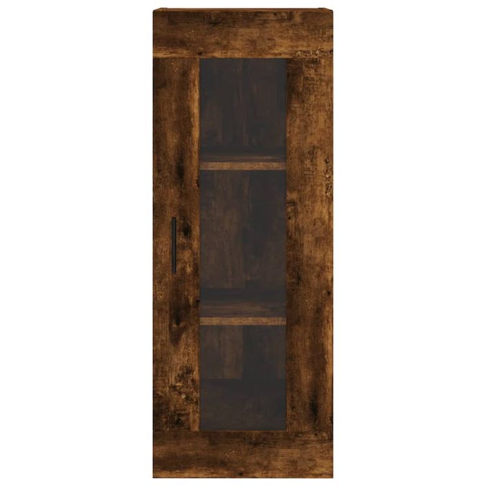 Buffet haut Chêne fumé 34,5x34x180 cm Bois d'ingénierie - Photo n°8