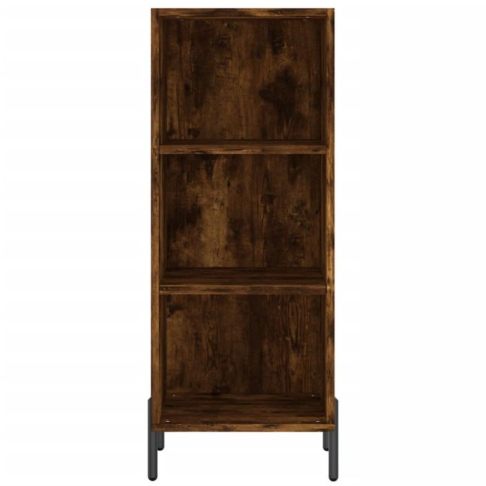 Buffet haut Chêne fumé 34,5x34x180 cm Bois d'ingénierie - Photo n°8