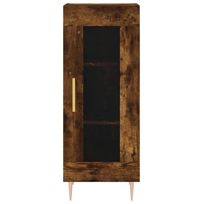 Buffet haut Chêne fumé 34,5x34x180 cm Bois d'ingénierie - Photo n°8