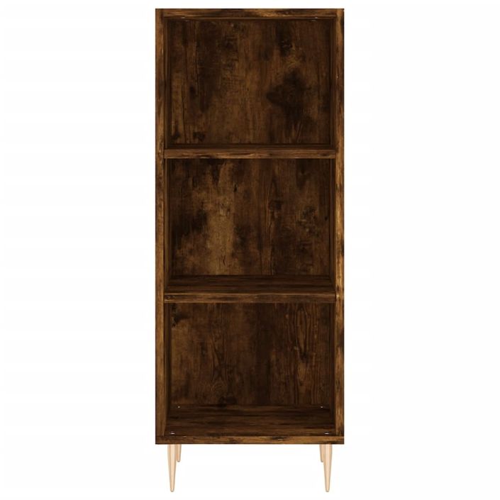 Buffet haut Chêne fumé 34,5x34x180 cm Bois d'ingénierie - Photo n°6