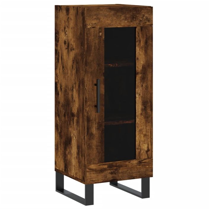 Buffet haut Chêne fumé 34,5x34x180 cm Bois d'ingénierie - Photo n°7