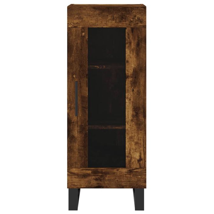 Buffet haut Chêne fumé 34,5x34x180 cm Bois d'ingénierie - Photo n°8