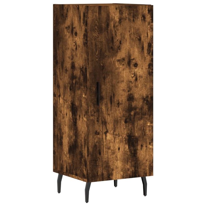 Buffet haut Chêne fumé 34,5x34x180 cm Bois d'ingénierie - Photo n°5