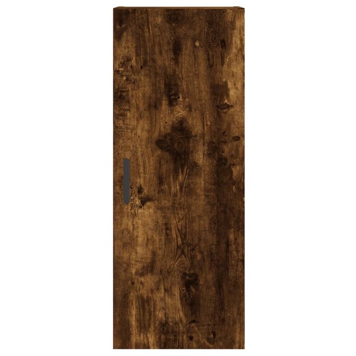 Buffet haut Chêne fumé 34,5x34x180 cm Bois d'ingénierie - Photo n°6