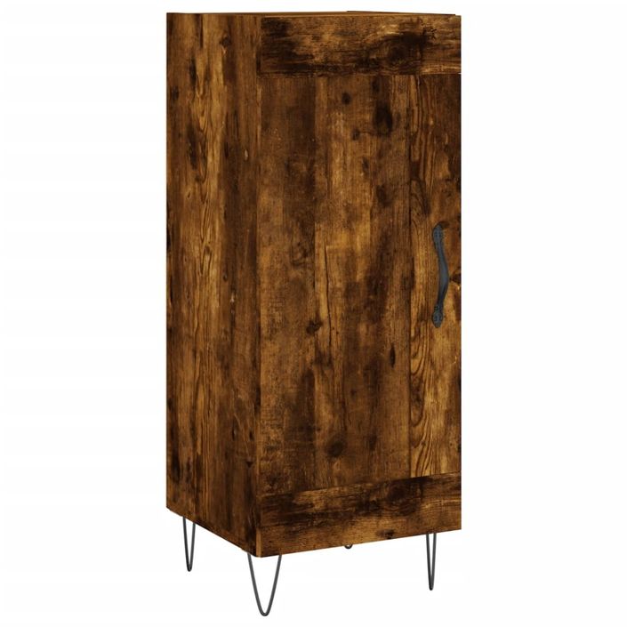 Buffet haut Chêne fumé 34,5x34x180 cm Bois d'ingénierie - Photo n°7