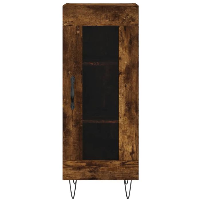 Buffet haut Chêne fumé 34,5x34x180 cm Bois d'ingénierie - Photo n°6