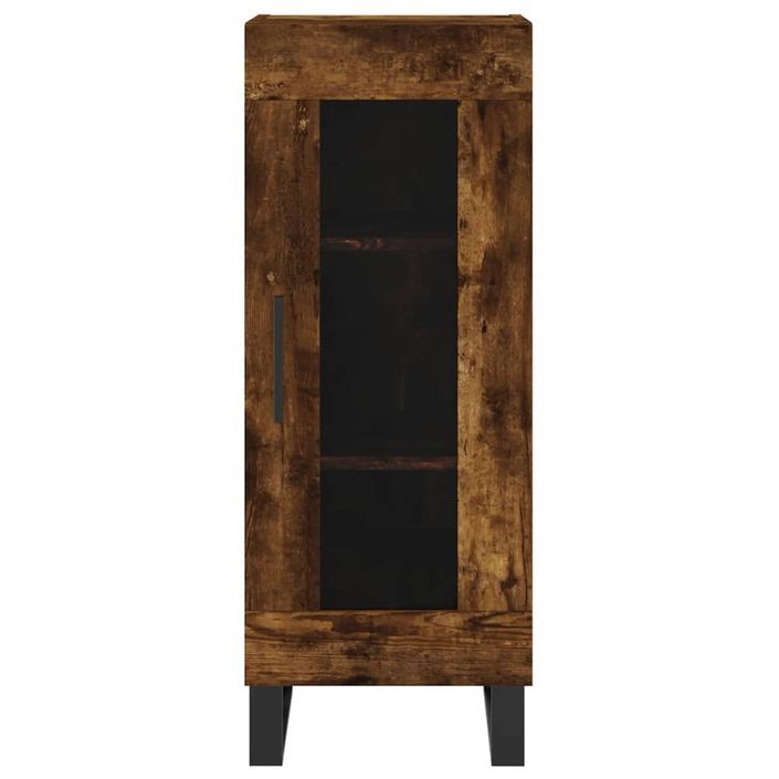 Buffet haut Chêne fumé 34,5x34x180 cm Bois d'ingénierie - Photo n°6