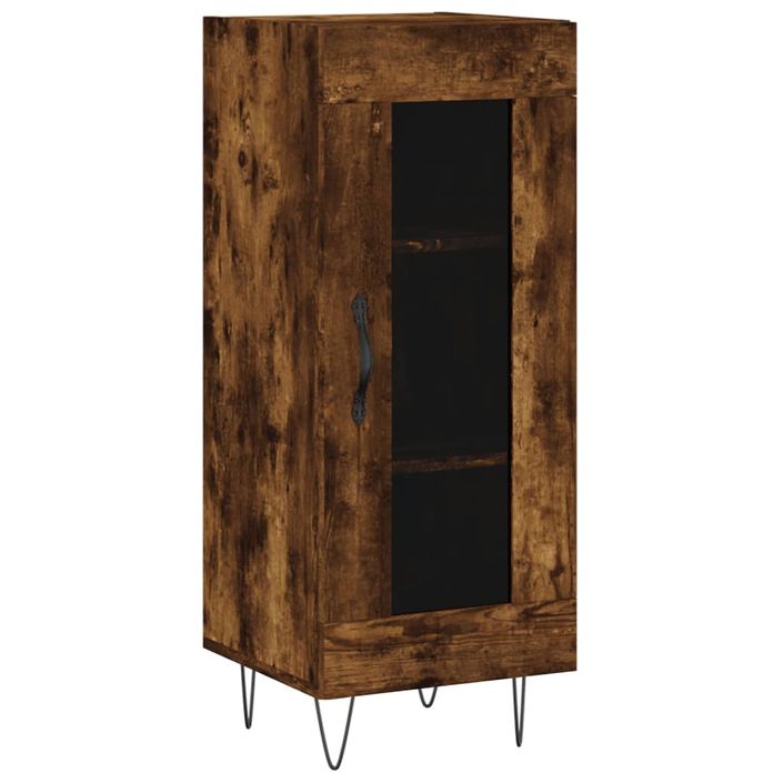 Buffet haut Chêne fumé 34,5x34x180 cm Bois d'ingénierie - Photo n°7