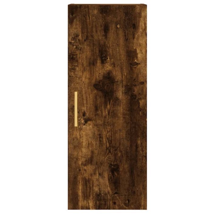 Buffet haut Chêne fumé 34,5x34x180 cm Bois d'ingénierie - Photo n°8