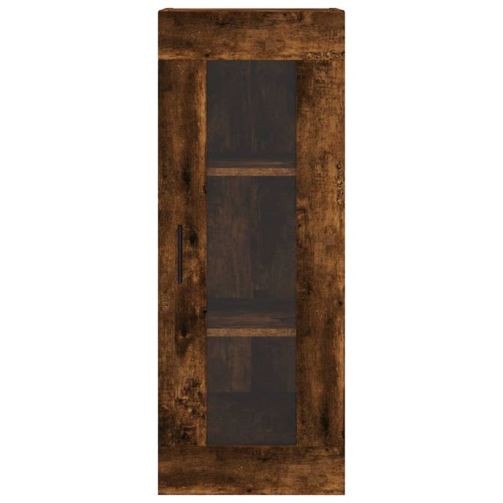 Buffet haut Chêne fumé 34,5x34x180 cm Bois d'ingénierie - Photo n°6