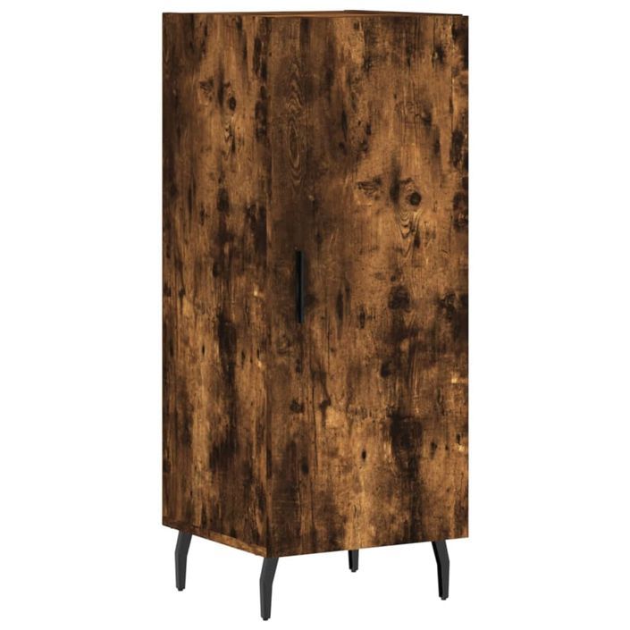 Buffet haut Chêne fumé 34,5x34x180 cm Bois d'ingénierie - Photo n°7