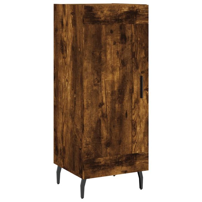 Buffet haut Chêne fumé 34,5x34x180 cm Bois d'ingénierie - Photo n°5