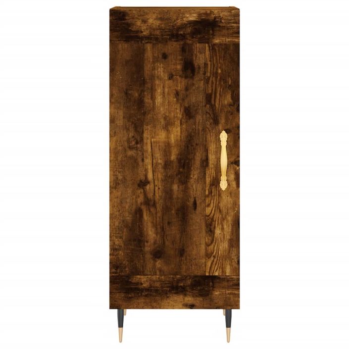 Buffet haut Chêne fumé 34,5x34x180 cm Bois d'ingénierie - Photo n°8