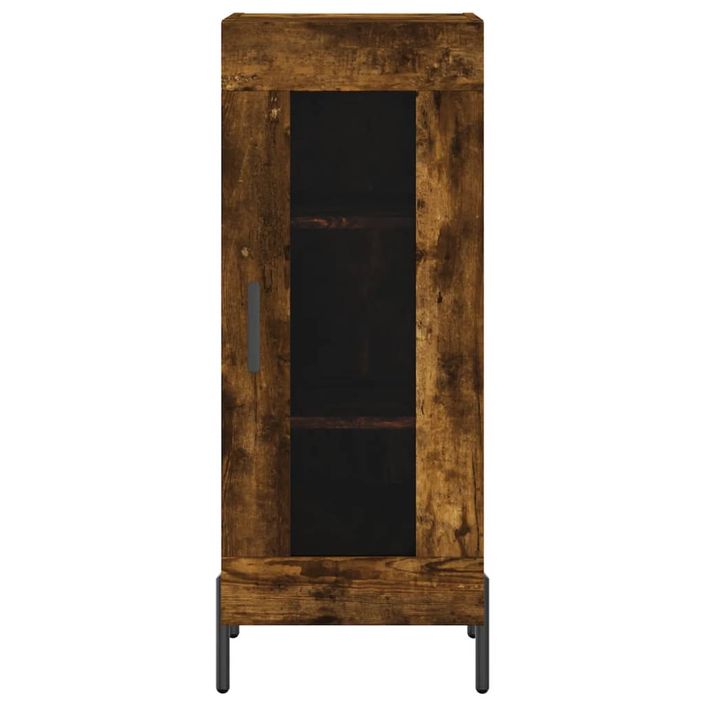 Buffet haut Chêne fumé 34,5x34x180 cm Bois d'ingénierie - Photo n°6