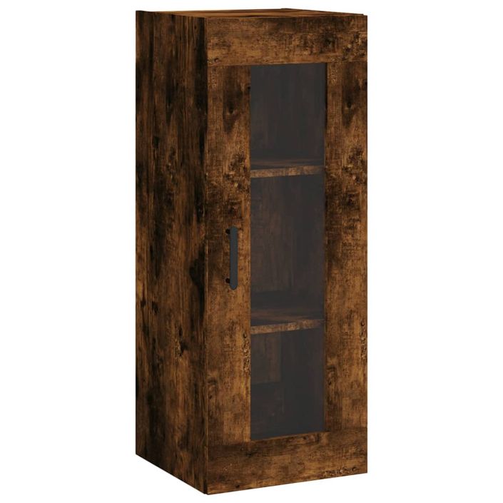 Buffet haut Chêne fumé 34,5x34x180 cm Bois d'ingénierie - Photo n°7