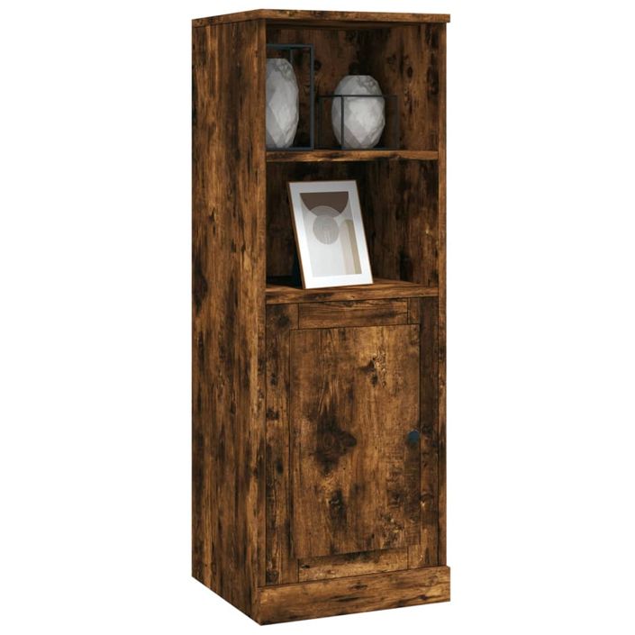 Buffet haut chêne fumé 36x35,5x103,5 cm bois d'ingénierie - Photo n°4