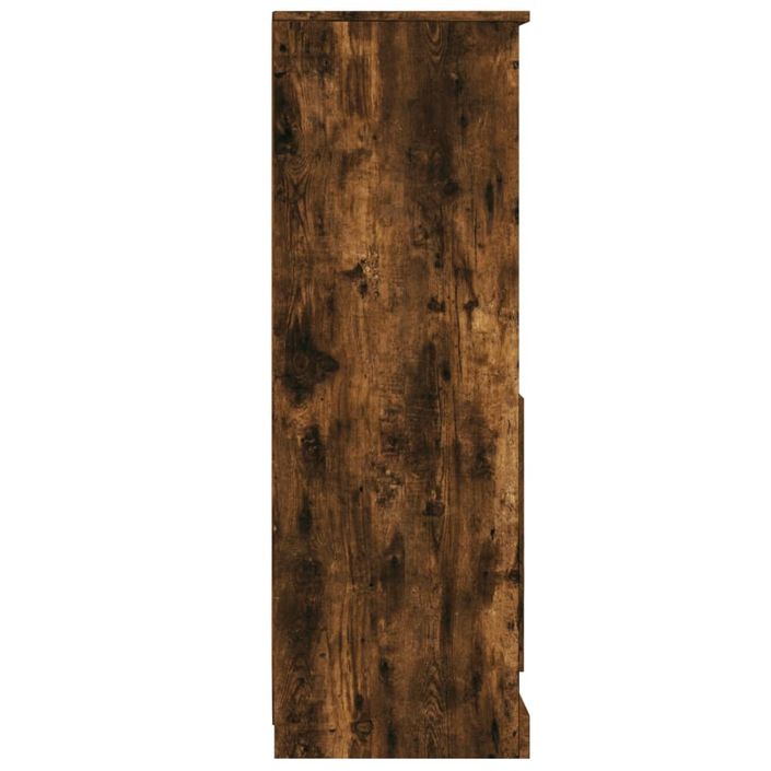 Buffet haut chêne fumé 36x35,5x103,5 cm bois d'ingénierie - Photo n°7