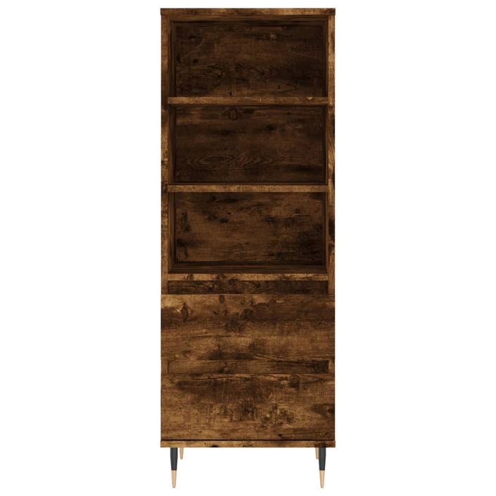 Buffet haut Chêne fumé 40x36x110 cm Bois d'ingénierie - Photo n°5