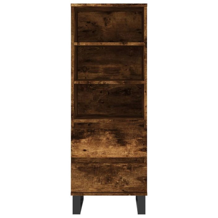 Buffet haut Chêne fumé 40x36x110 cm Bois d'ingénierie - Photo n°5