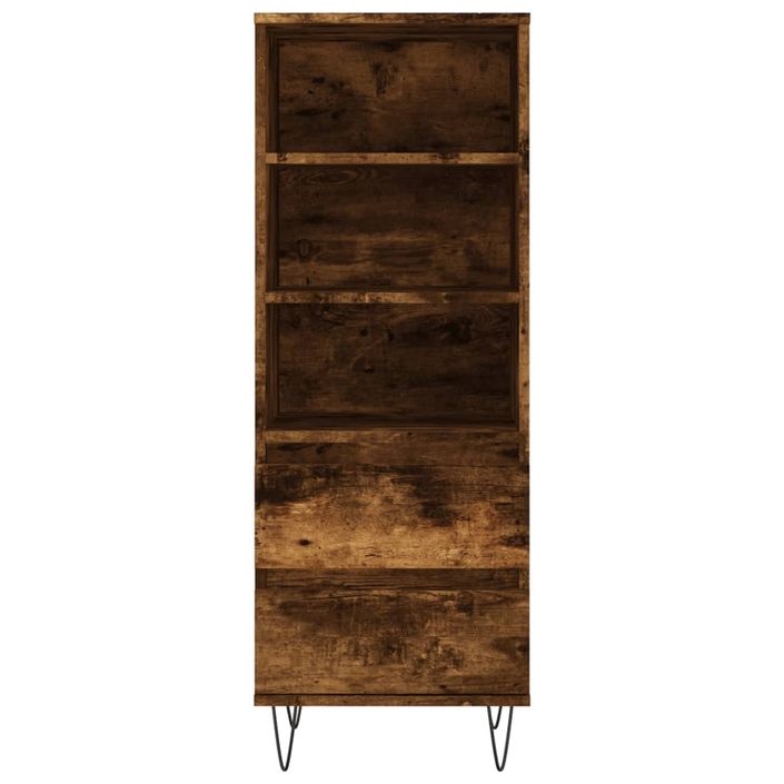 Buffet haut Chêne fumé 40x36x110 cm Bois d'ingénierie - Photo n°5