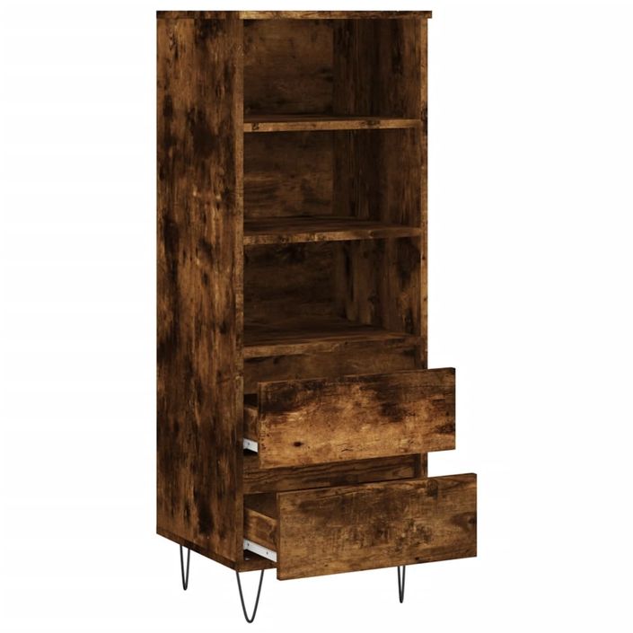 Buffet haut Chêne fumé 40x36x110 cm Bois d'ingénierie - Photo n°6