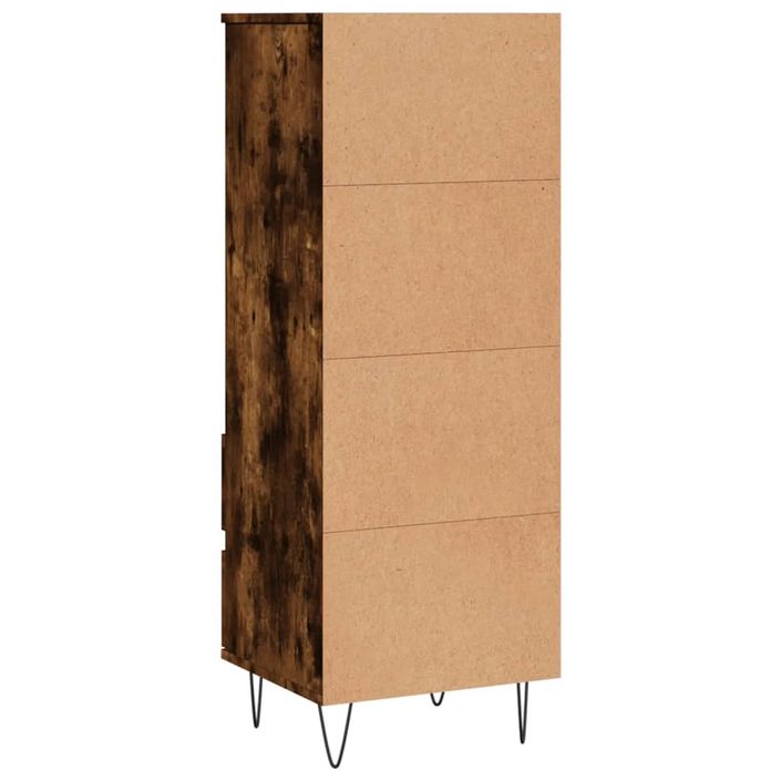 Buffet haut Chêne fumé 40x36x110 cm Bois d'ingénierie - Photo n°8