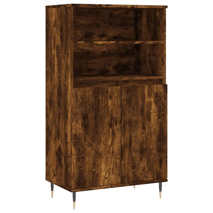 Buffet haut Chêne fumé 60x36x110 cm Bois d'ingénierie - Photo n°1