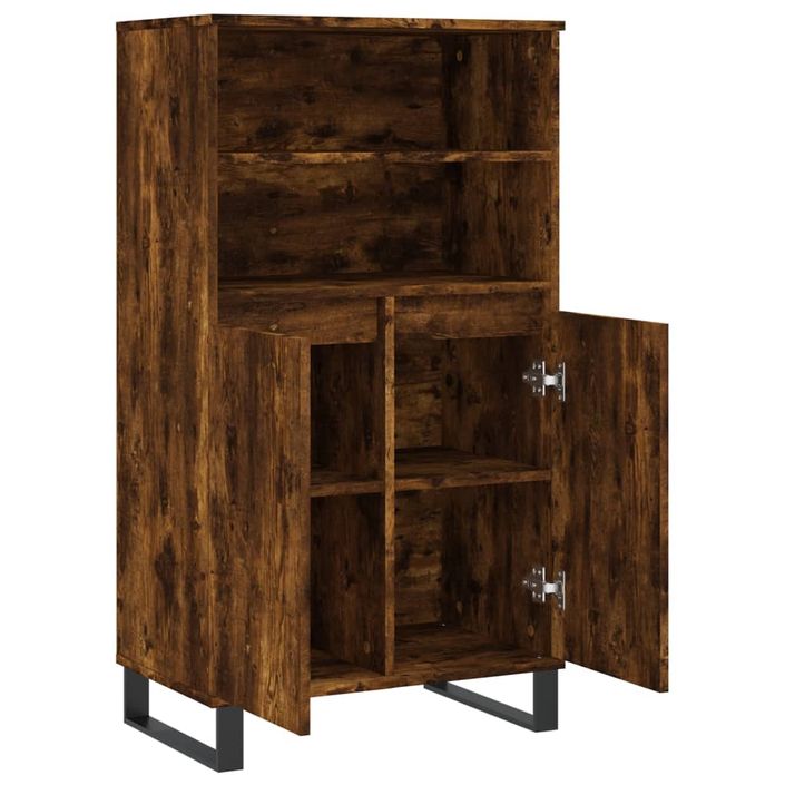 Buffet haut Chêne fumé 60x36x110 cm Bois d'ingénierie - Photo n°5