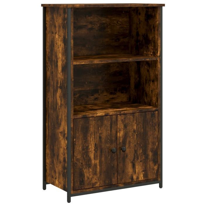 Buffet haut chêne fumé 62x32x103,5 cm bois d'ingénierie - Photo n°1