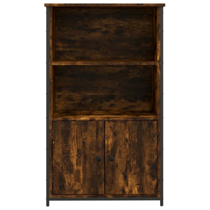 Buffet haut chêne fumé 62x32x103,5 cm bois d'ingénierie - Photo n°5