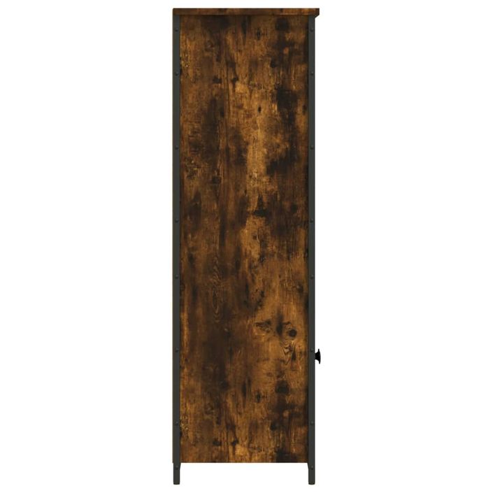 Buffet haut chêne fumé 62x32x103,5 cm bois d'ingénierie - Photo n°6