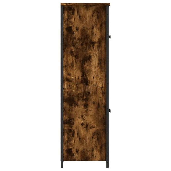 Buffet haut chêne fumé 62x32x106,5 cm bois d'ingénierie - Photo n°6