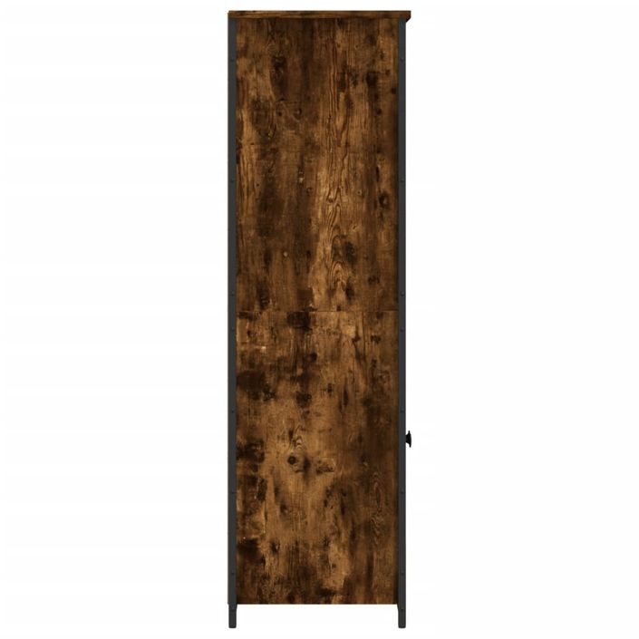 Buffet haut chêne fumé 62x36x121,5 cm bois d'ingénierie - Photo n°6