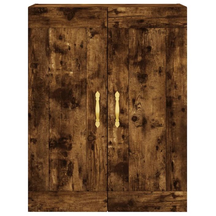 Buffet haut Chêne fumé 69,5x34x180 cm Bois d'ingénierie - Photo n°6