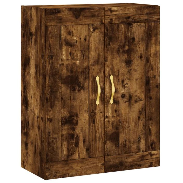 Buffet haut Chêne fumé 69,5x34x180 cm Bois d'ingénierie - Photo n°5