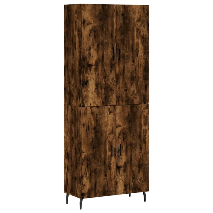 Buffet haut Chêne fumé 69,5x34x180 cm Bois d'ingénierie - Photo n°1