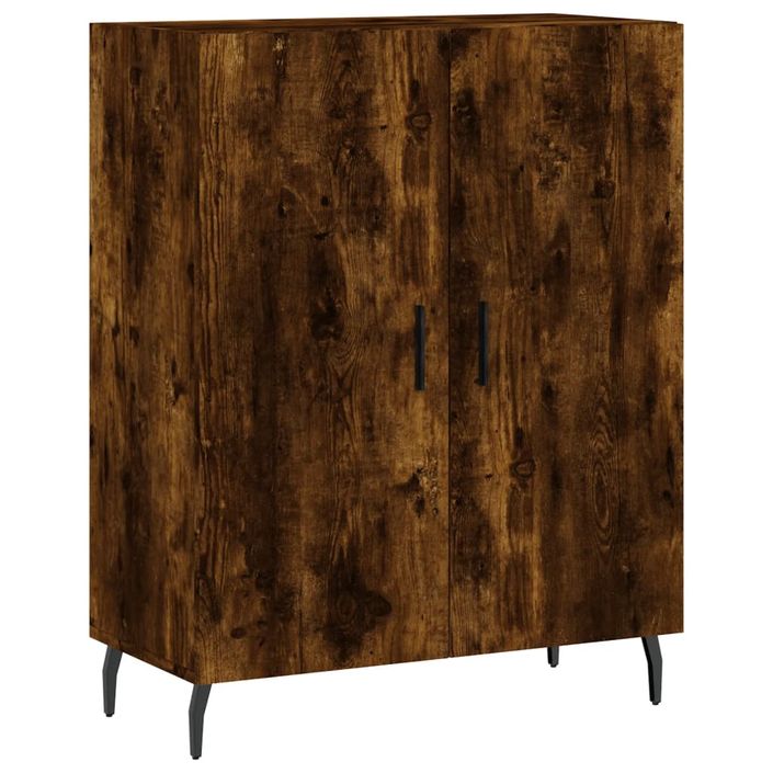 Buffet haut Chêne fumé 69,5x34x180 cm Bois d'ingénierie - Photo n°7